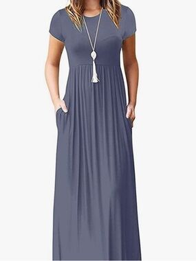NAVY Short Sleeve Maxi Dress Sz 2XL VIISHOW